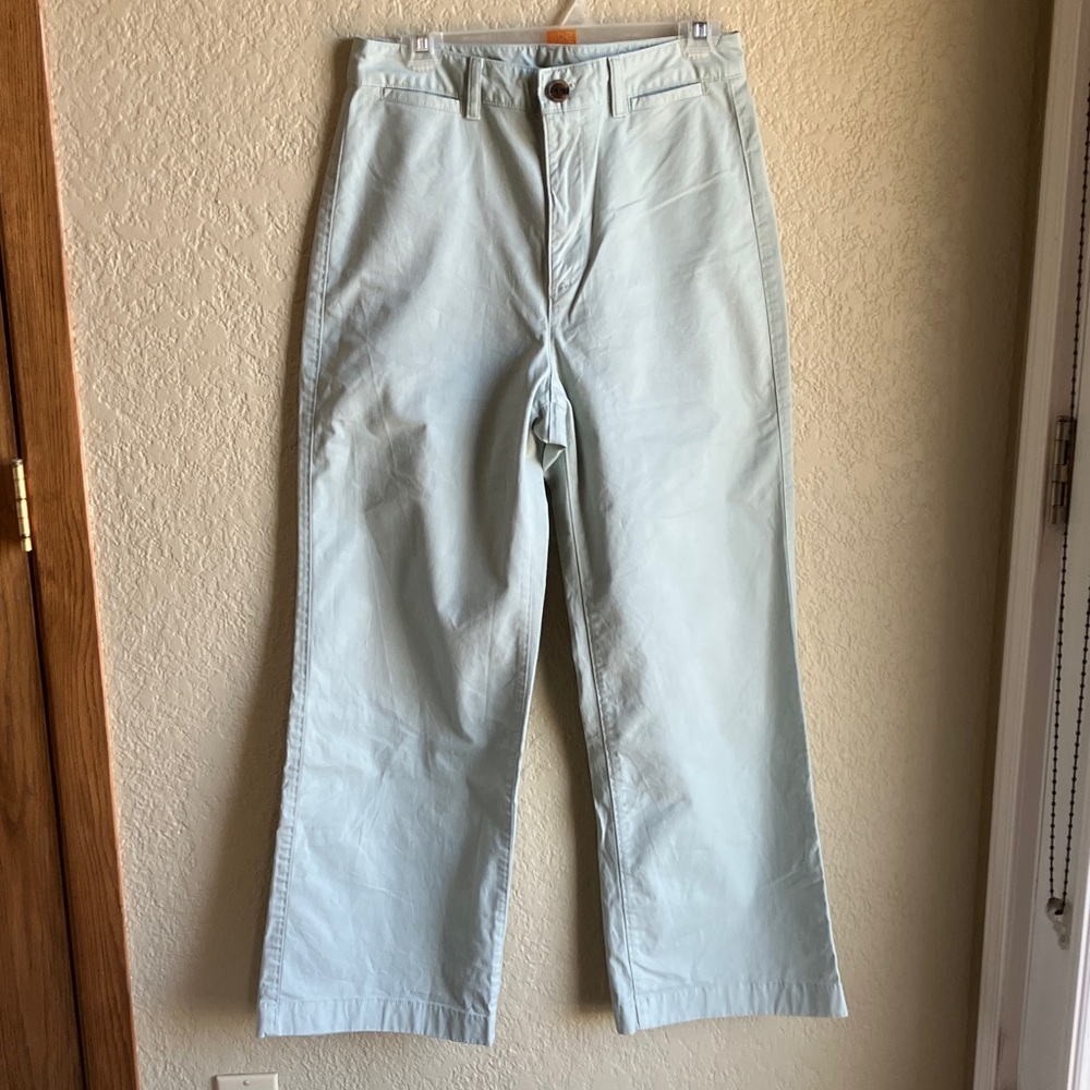 GAP pale green high rise wide leg twill pants